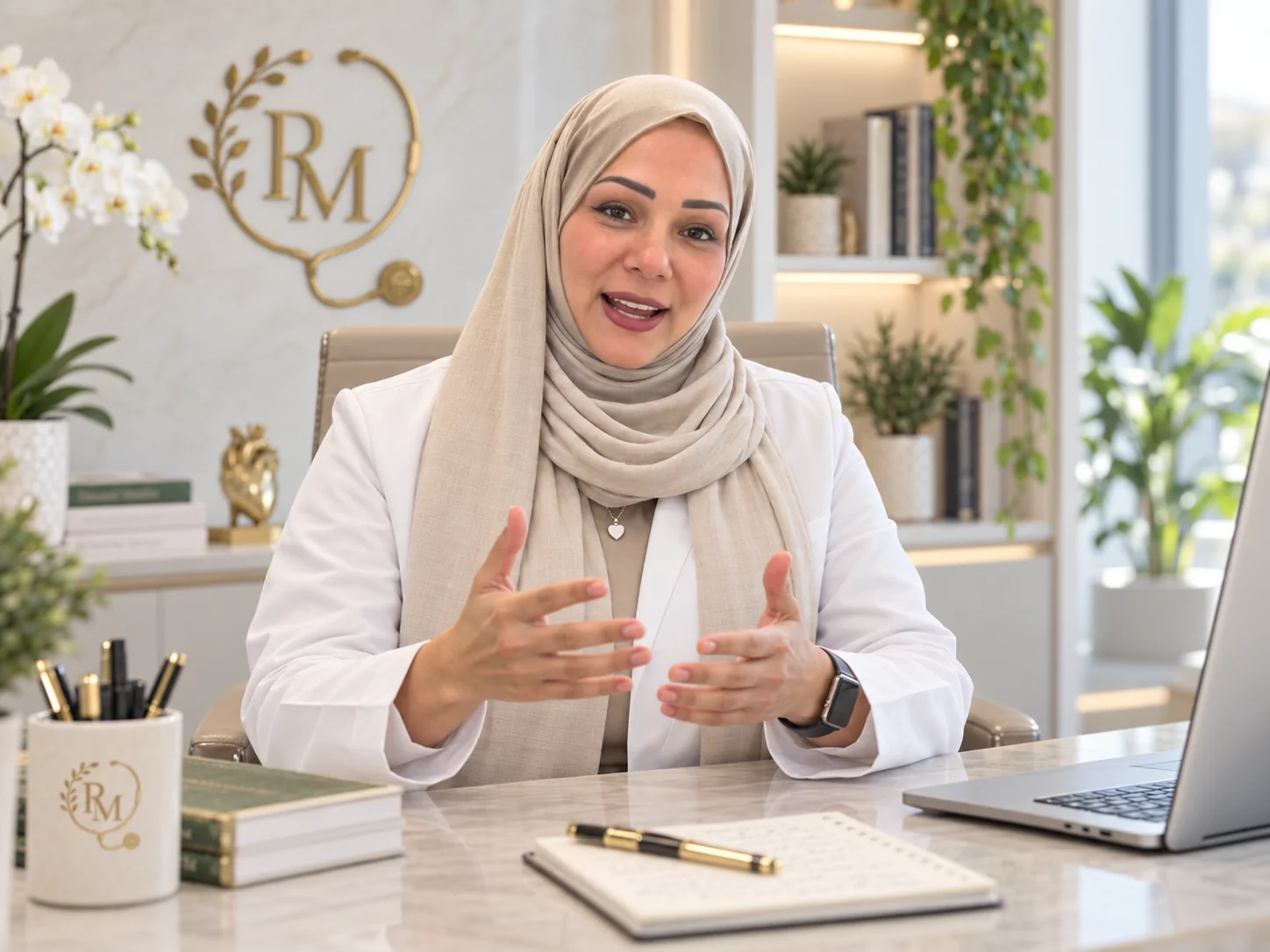 د. ريم مهداوي أثناء المتابعة الطبية